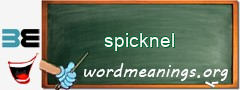 WordMeaning blackboard for spicknel